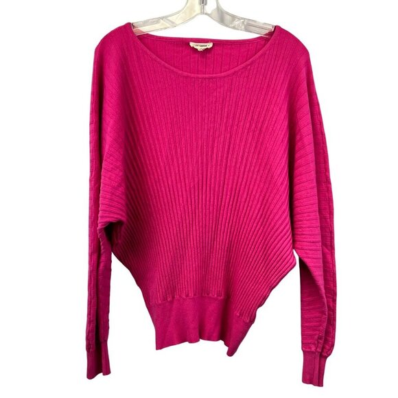 ee:some Womens Ribbed Long Batwing Sleeve Sweater Pink Size S/M - Picture 1 of 7